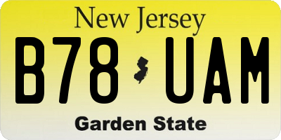 NJ license plate B78UAM