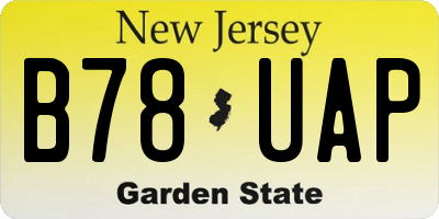 NJ license plate B78UAP