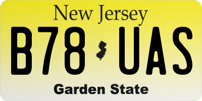 NJ license plate B78UAS