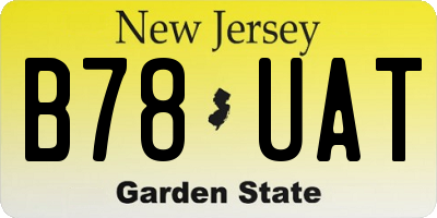 NJ license plate B78UAT