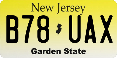 NJ license plate B78UAX