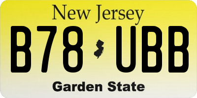 NJ license plate B78UBB