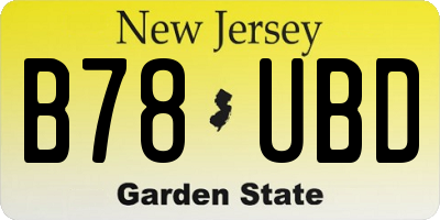 NJ license plate B78UBD