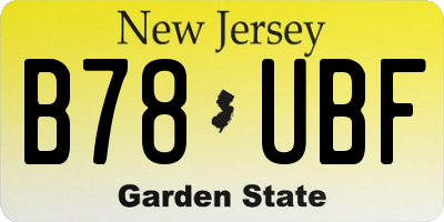 NJ license plate B78UBF