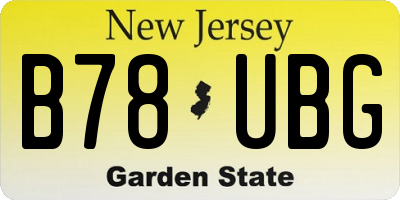 NJ license plate B78UBG