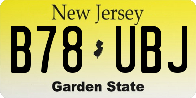 NJ license plate B78UBJ