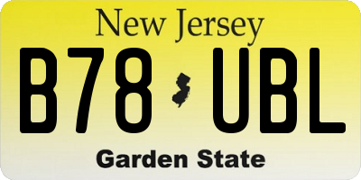 NJ license plate B78UBL