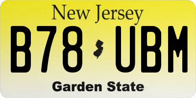 NJ license plate B78UBM