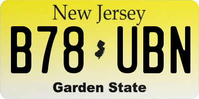 NJ license plate B78UBN