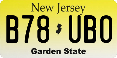 NJ license plate B78UBO