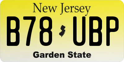 NJ license plate B78UBP