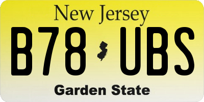 NJ license plate B78UBS