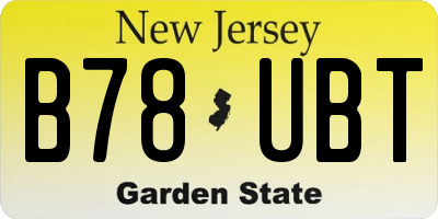NJ license plate B78UBT