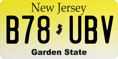 NJ license plate B78UBV