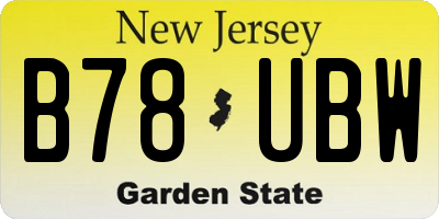 NJ license plate B78UBW