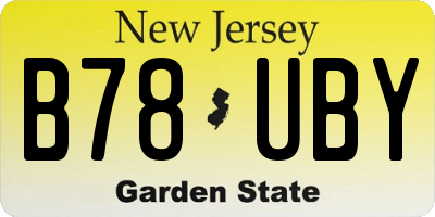 NJ license plate B78UBY