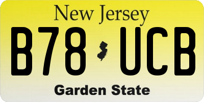 NJ license plate B78UCB