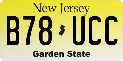 NJ license plate B78UCC