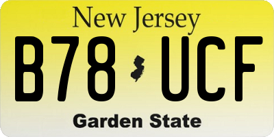 NJ license plate B78UCF