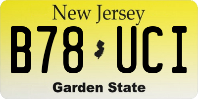 NJ license plate B78UCI