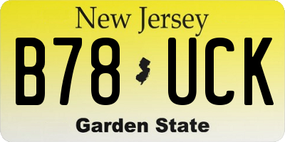 NJ license plate B78UCK