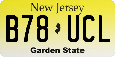 NJ license plate B78UCL