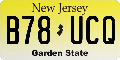 NJ license plate B78UCQ