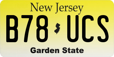 NJ license plate B78UCS