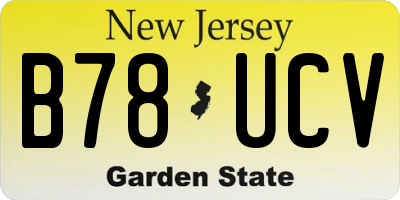 NJ license plate B78UCV