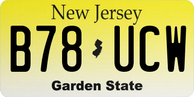 NJ license plate B78UCW