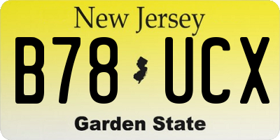 NJ license plate B78UCX