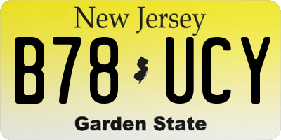 NJ license plate B78UCY