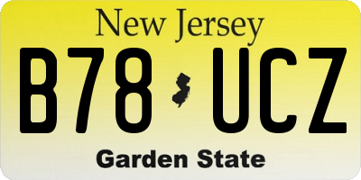 NJ license plate B78UCZ