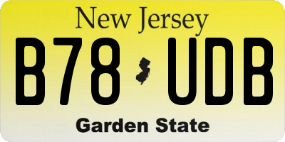NJ license plate B78UDB