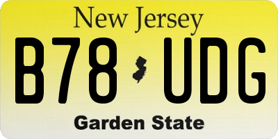 NJ license plate B78UDG