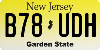 NJ license plate B78UDH