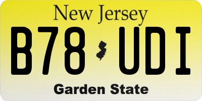 NJ license plate B78UDI