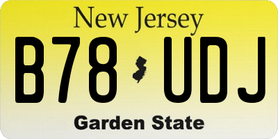 NJ license plate B78UDJ