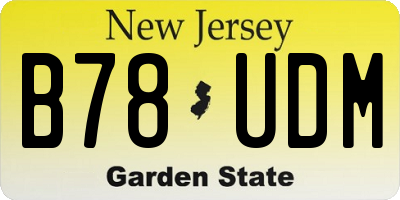 NJ license plate B78UDM