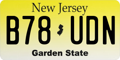NJ license plate B78UDN