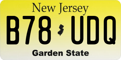 NJ license plate B78UDQ
