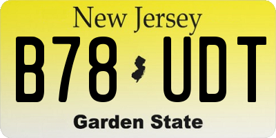 NJ license plate B78UDT