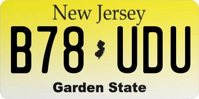 NJ license plate B78UDU