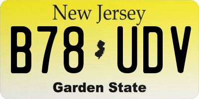 NJ license plate B78UDV