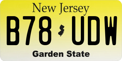 NJ license plate B78UDW
