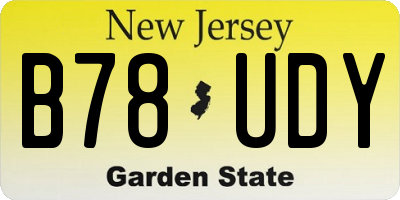 NJ license plate B78UDY