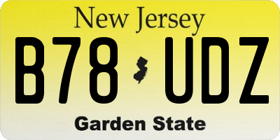 NJ license plate B78UDZ