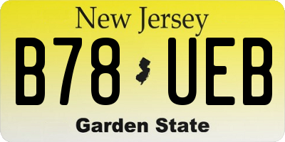 NJ license plate B78UEB