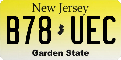 NJ license plate B78UEC