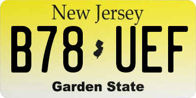 NJ license plate B78UEF